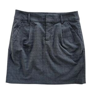 Gap Womens 2 Gray Black Plaid Woven Pleats Lined Pocket Stretch Pencil Skirt Y2K